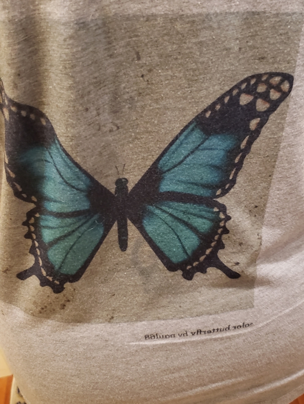 Cricut "Tiffany & Co." Womens Gray Tee with Blue Skull Graphic - Picture 8 of 12